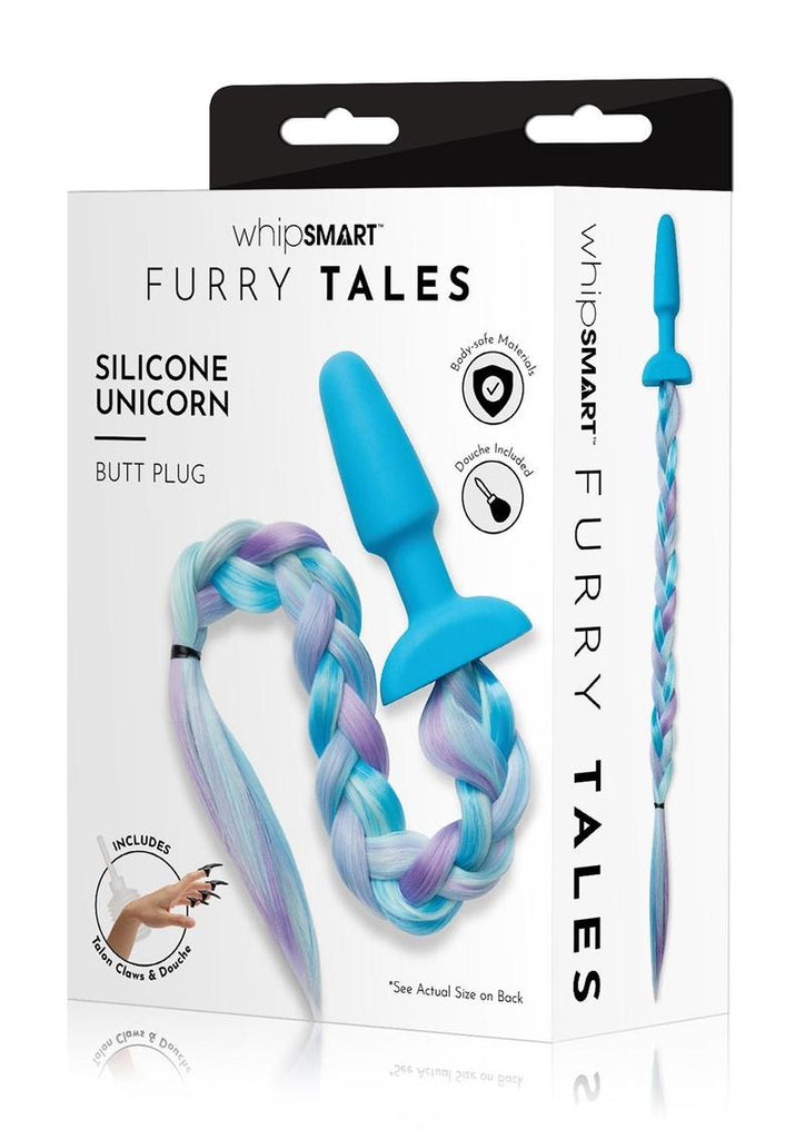 4.9 Silicone Plug W/ Unicorn Tail - Blue/Rainbow