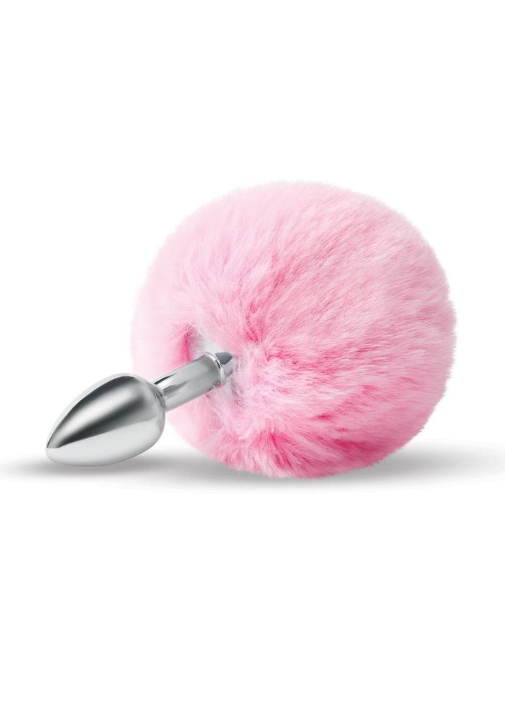 3 Fluffy Bunny Metal Plug W/ Pink Tail - Pink