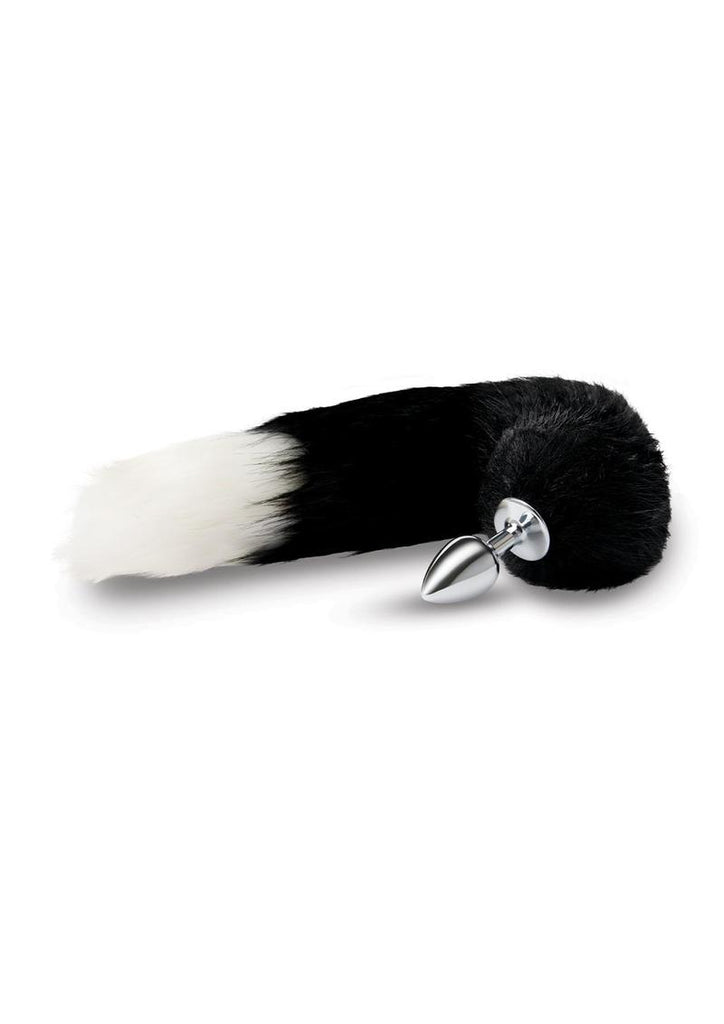3 Metal Plug W/ 14 Blk Indigo Fox Tail - Black