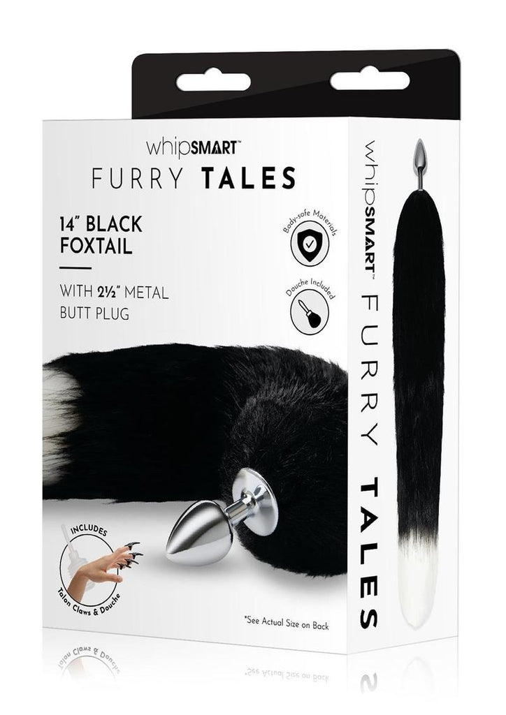 3 Metal Plug W/ 14 Blk Indigo Fox Tail - Black