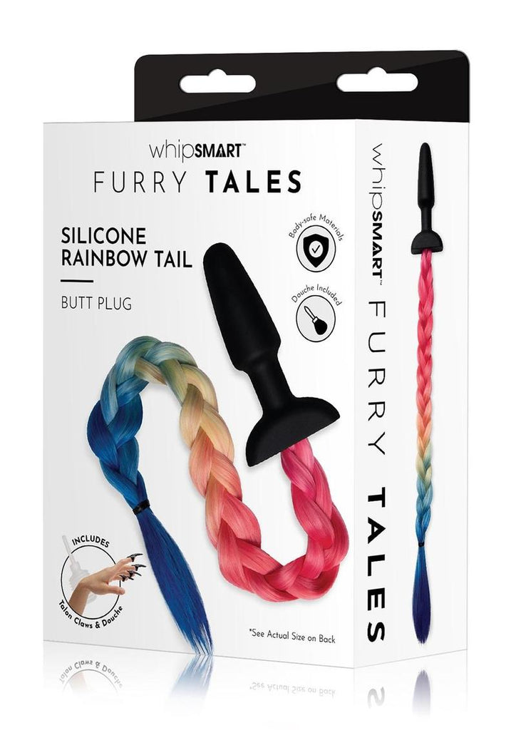 4.9 Silicone Plug W/ Unicorn Tail - Black/Rainbow
