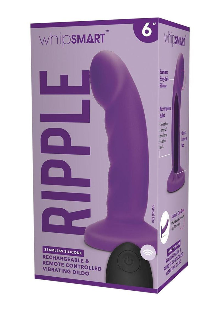 6 Curved Ripple Remote Control Dildo - Purple