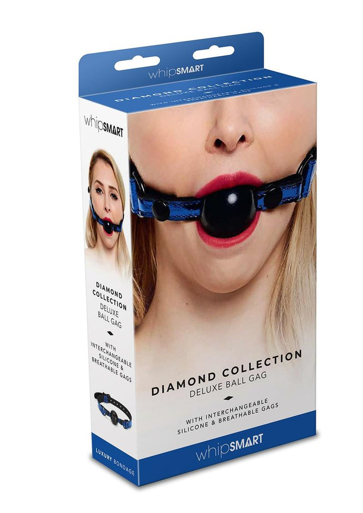 WhipSmart Diamond Ball Gag - Blue