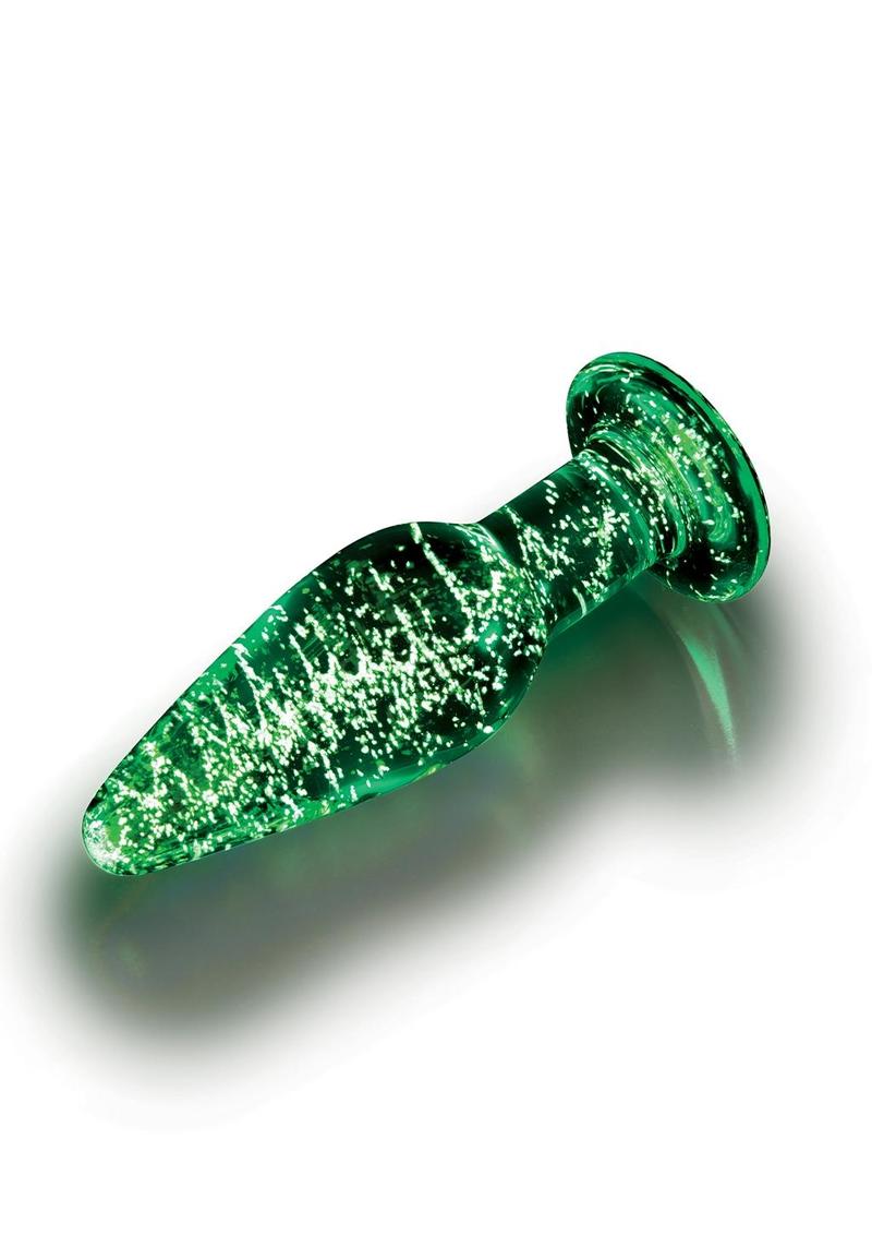 Glow In The Dark 3.5" Glass Butt Plug with Flat Base Whipsmart Glow In The Dark 3.5" Glass Butt Plug with Flat Base Whipsmart