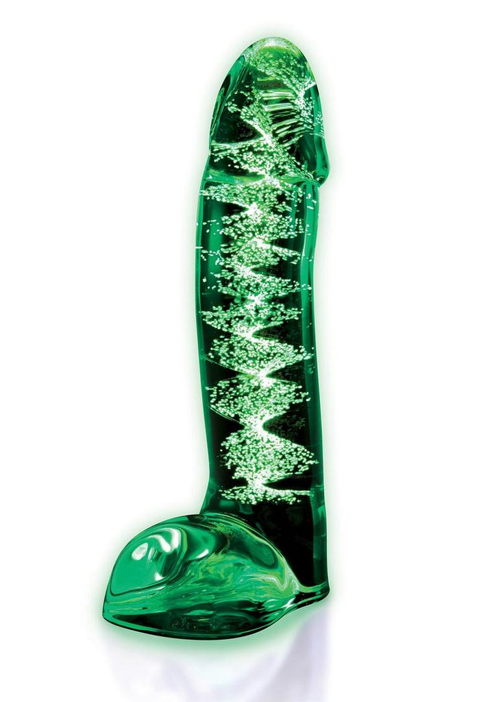 WhipSmart Glow In The Dark Glass Dildo - Clear/Glow In The Dark