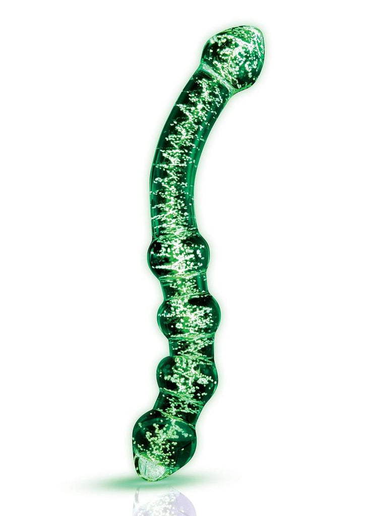 WhipSmart Glow In The Dark Sensual Glass Beaded Dildo - Clear/Glow In The Dark